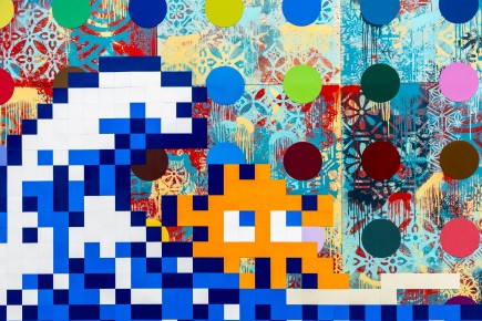 "Triple Trouble" exposition de Invader, Shepard Fairey et Damien Hirst à la Newport Street Gallery du 10 octobre 2025 au 29 mars 2026