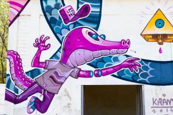 Kram - crédit photo © Lionel Belluteau-www.unoeilquitraine.fr - contact yoyo.bel@free.fr InSitu Art Festival, le nouvel évènement street art à Aubervilliers.