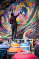 David Walker (work in progress) - crédit photo © Lionel Belluteau-www.unoeilquitraine.fr - contact yoyo.bel@free.fr InSitu Art Festival, le nouvel évènement street art à Aubervilliers.