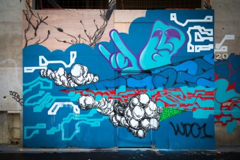 TRBDSGN et Frenchkiss, KidKreol, Lek, LEGZ, Hobz, Arnaud Liard, Smo, Boogie, Retrograffitism, Gaël, Fléo et Alëxone - Avenue Ledru-Rollin 11è - Août 2014