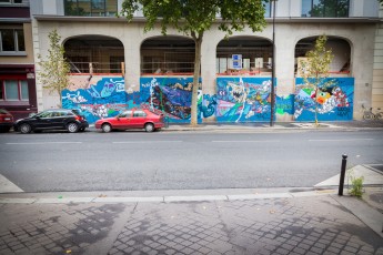 TRBDSGN et Frenchkiss, KidKreol, Lek, LEGZ, Hobz, Arnaud Liard, Smo, Boogie, Retrograffitism, Gaël, Fléo et Alëxone - Avenue Ledru-Rollin 11è - Août 2014