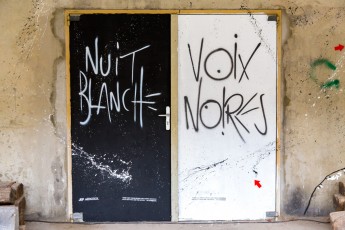 Jef Aérosol pour la Nuit Blanche du samedi 4 octobre 2014. Carte blanche à Jef Aérosol qui a invité une dixaine d'artistes à la Halle Freyssinet - Paris 13è.