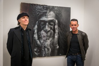 Jef Aérosol et Lee Jeffries à l'exposition "Synergy" - Galerie Mathgoth, mars 2015