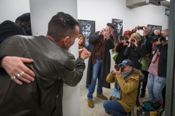 Jef Aérosol et Lee Jeffries à l'exposition "Synergy" - Galerie Mathgoth, mars 2015