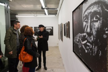 Jef Aérosol et Lee Jeffries à l'exposition "Synergy" - Galerie Mathgoth, mars 2015