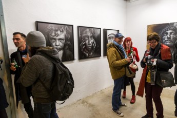 Jef Aérosol et Lee Jeffries à l'exposition "Synergy" - Galerie Mathgoth, mars 2015