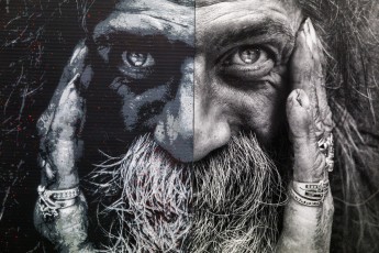 Jef Aérosol et Lee Jeffries à l'exposition "Synergy" - Galerie Mathgoth, mars 2015