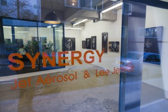 Jef Aérosol et Lee Jeffries à l'exposition "Synergy" - Galerie Mathgoth, mars 2015