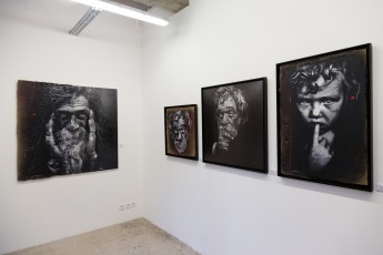 Jef Aérosol et Lee Jeffries à l'exposition "Synergy" - Galerie Mathgoth, mars 2015