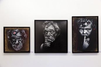 Jef Aérosol et Lee Jeffries à l'exposition "Synergy" - Galerie Mathgoth, mars 2015