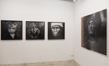 Jef Aérosol et Lee Jeffries à l'exposition "Synergy" - Galerie Mathgoth, mars 2015