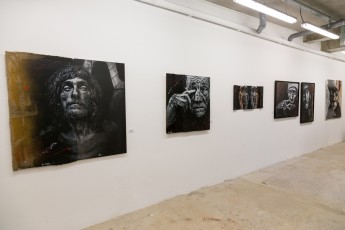 Jef Aérosol et Lee Jeffries à l'exposition "Synergy" - Galerie Mathgoth, mars 2015