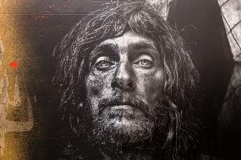 Jef Aérosol et Lee Jeffries à l'exposition "Synergy" - Galerie Mathgoth, mars 2015