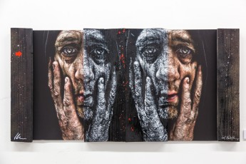 Jef Aérosol et Lee Jeffries à l'exposition "Synergy" - Galerie Mathgoth, mars 2015