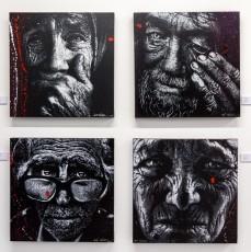 Jef Aérosol et Lee Jeffries à l'exposition "Synergy" - Galerie Mathgoth, mars 2015