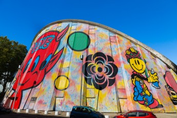 Speedy Graphito - Fresque géante sur la salle de spectacle de l'Agora - Evry (91) - Septembre 2015