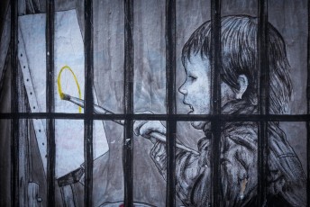 Levalet - Art brut - Place de Joinville 19è - janvier 2016