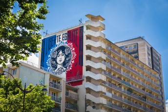 Liberté - Egalité - Fraternité /// Work in progress / Shepard Fairey - Boulevard Vincent Auriol - Juin 2016