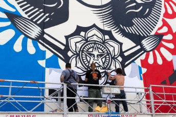 Liberté - Egalité - Fraternité /// Work in progress / Shepard Fairey - Boulevard Vincent Auriol - Juin 2016