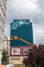 Shepard Fairey - Earth Crisis - Work in progress day 1 - Rue Jeanne d'Arc - Paris 13è - 18 Juin 2016