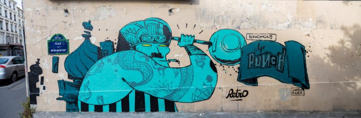 Rétro graffitism - Ortopark - Mr Punch - Rue de Ménilmontant 20è - Septembre 2016
