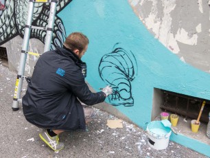 Rétro graffitism et Hobz - Rue Jean-Baptiste Dumay 20è - WIP - Septembre 2016