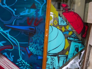 Rétro graffitism, Alëxone, Hobz et Arnaud Liard - Boulevard Daumesnil 12è - Octobre 2016