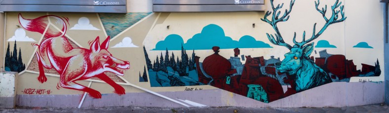Rétro graffitism et Hobz - Ortopark - Rue de Crimée 19è - Octobre 2016