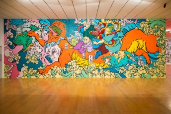 Wenna "Wall drawings - Icônes urbaines" exposition au musée d'Art Contemporain de Lyon du 30 septembre 2016 au 15 janvier 2017