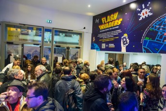 Vernissage le 25 janvier de "Hello my game is..." exposition d'Invader au Musée en herbe du 26 janvier au 3 septembre 2017