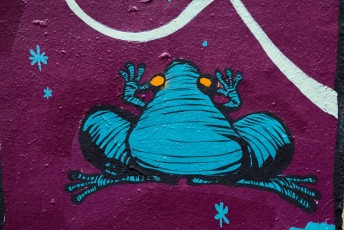 Rétro graffitism - La Princesse Grenouille - Square Karcher - Rue des Pyrénées 20è - Mars 2017