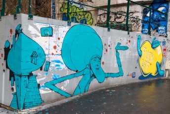 Rétro graffitism et Hobz - Rue des Pyrénées 20è - Mars 2017