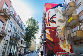 Shepard Fairey & Vhils - Rua da Senhoria de Glória - Graça - Lisbonne