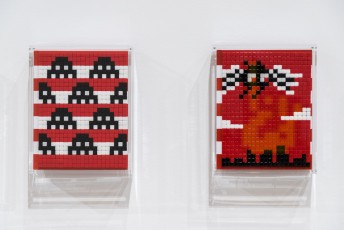 "Into the white cube" exposition de Invader à la galerie Over The Influence - Los Angeles - du 18 novembre au 22 décembre 2018