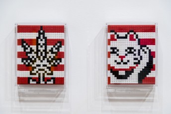 "Into the white cube" exposition de Invader à la galerie Over The Influence - Los Angeles - du 18 novembre au 22 décembre 2018