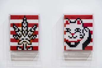 "Into the white cube" exposition de Invader à la galerie Over The Influence  - Los Angeles - du 18 novembre au 22 décembre 2018