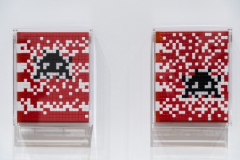 "Into the white cube" exposition de Invader à la galerie Over The Influence - Los Angeles - du 18 novembre au 22 décembre 2018