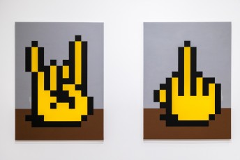 "Into the white cube" exposition de Invader à la galerie Over The Influence - Los Angeles - du 18 novembre au 22 décembre 2018