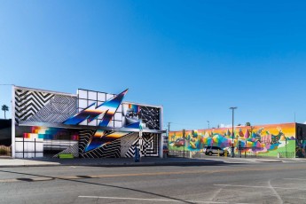 Felipe Pantone, Okuda - North 7th Street - Downtown Las Vegas - Avril 2019