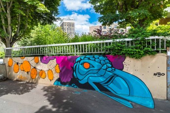 Rétro graffitism - Les Lézarts de la Bièvre - Rue Léon-Maurice Nordmann 13è - Juin 2019