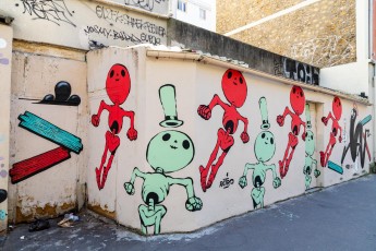 Rétro graffitism et Hobz - Cité Champagne 20è - juin 2020