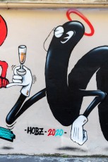 Rétro graffitism et Hobz - Cité Champagne 20è - juin 2020