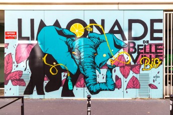 Rétro graffitism - Limonade de Belleville bio - Rue de Belleville 20è - Février 2019
