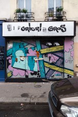 Rétro graffitism et Hobz - Gri-gri en gros - Rue Jean-Pierre Timbaud 11è - Mars 2018