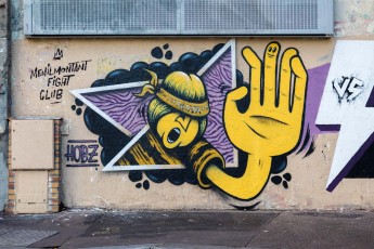 Hobz & Rétro graffitism - Rue de Ménilmontant 20è - Février 2018