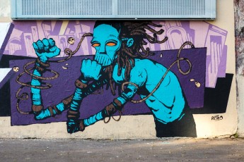 Hobz & Rétro graffitism - Rue de Ménilmontant 20è - Février 2018