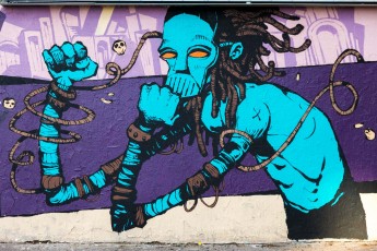Hobz & Rétro graffitism - Rue de Ménilmontant 20è - Février 2018