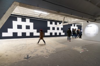 "Invader Space Station" exposition de Invader du 17 février au 5 mai 2024 dans les anciens locaux de Libération au 11 rue Béranger - Paris 3è