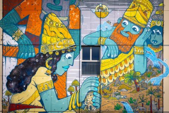 Mr Poes et Jo Ber - L'épopée de Gilgamesh - La création d'Enkidu - Rue Jules Michelet - Colombes (92)