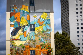 Mr Poes et Jo Ber - L'épopée de Gilgamesh - La création d'Enkidu - Rue Jules Michelet - Colombes (92)